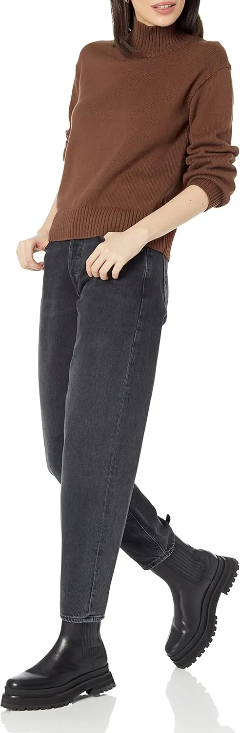 Amazon Essentials Cotton Sweaters for Women - Funnel-Neck, Available in Plus Size