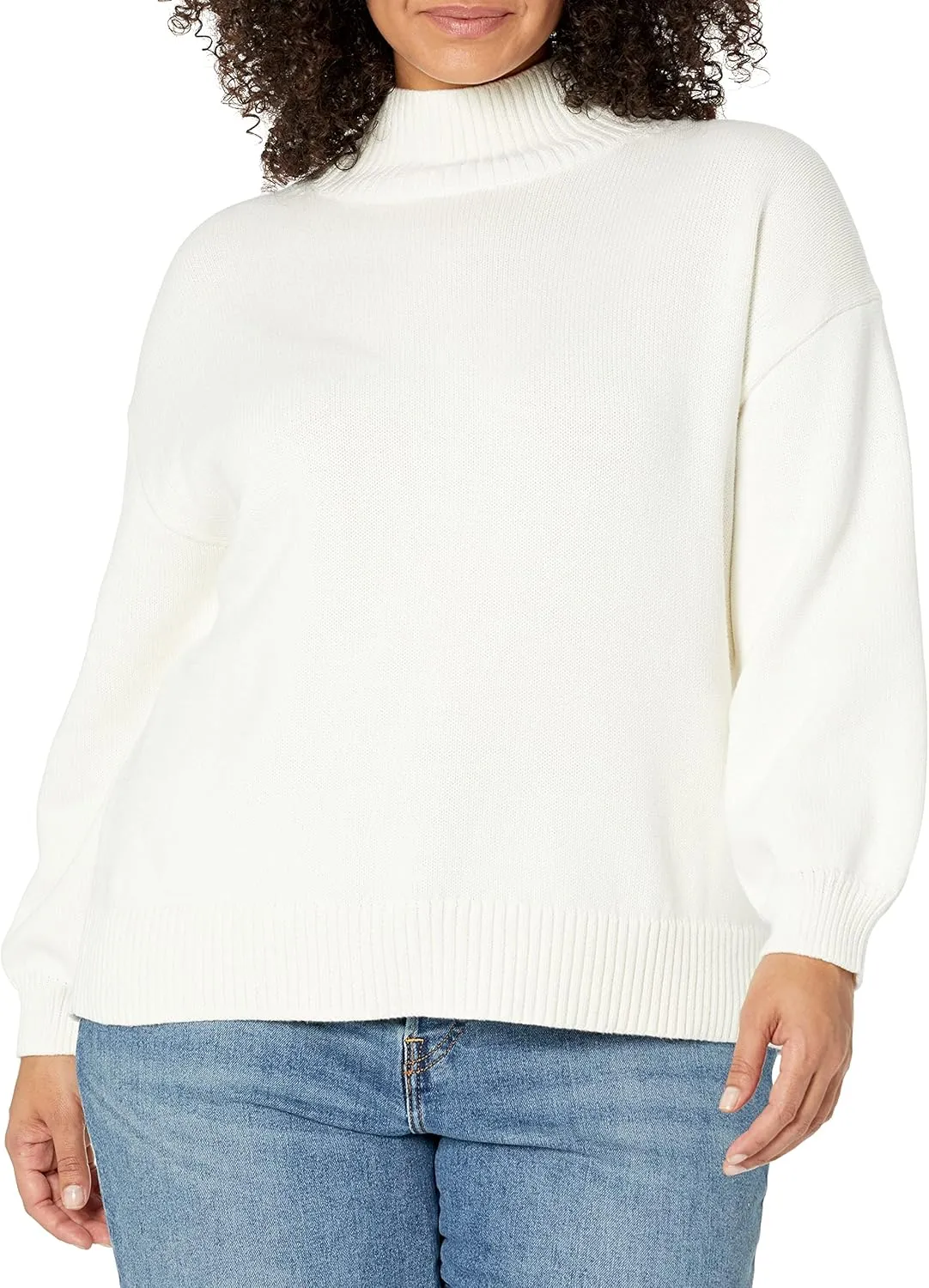 Amazon Essentials Cotton Sweaters for Women - Funnel-Neck, Available in Plus Size