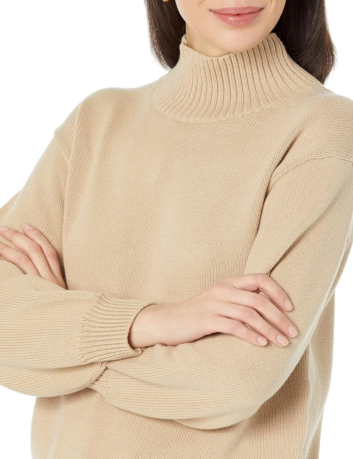 Amazon Essentials Cotton Sweaters for Women - Funnel-Neck, Available in Plus Size