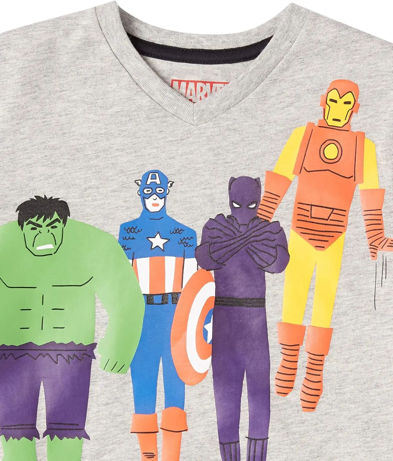 Amazon Essentials Disney | Marvel | Star Wars Boys and Toddlers' Short-Sleeve V-Neck T-Shirts, Pack of 4