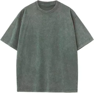 Amorie Mens Vintage Oversized Washed Shirts,Heavyweight Cotton Baggy Shirts,Streetwear Hip Hop Y2K Tees Unisex