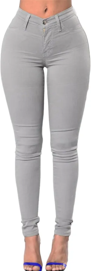 Andongnywell High-Rise Skinny Jeans Women Slim Fit Stretch Jeans High Waisted Sexy Denim Pants Legging Plus Size Trousers