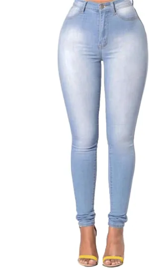 Andongnywell High-Rise Skinny Jeans Women Slim Fit Stretch Jeans High Waisted Sexy Denim Pants Legging Plus Size Trousers