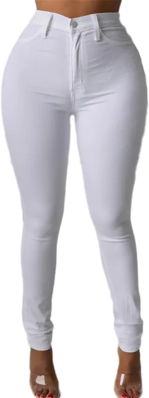 Andongnywell High-Rise Skinny Jeans Women Slim Fit Stretch Jeans High Waisted Sexy Denim Pants Legging Plus Size Trousers