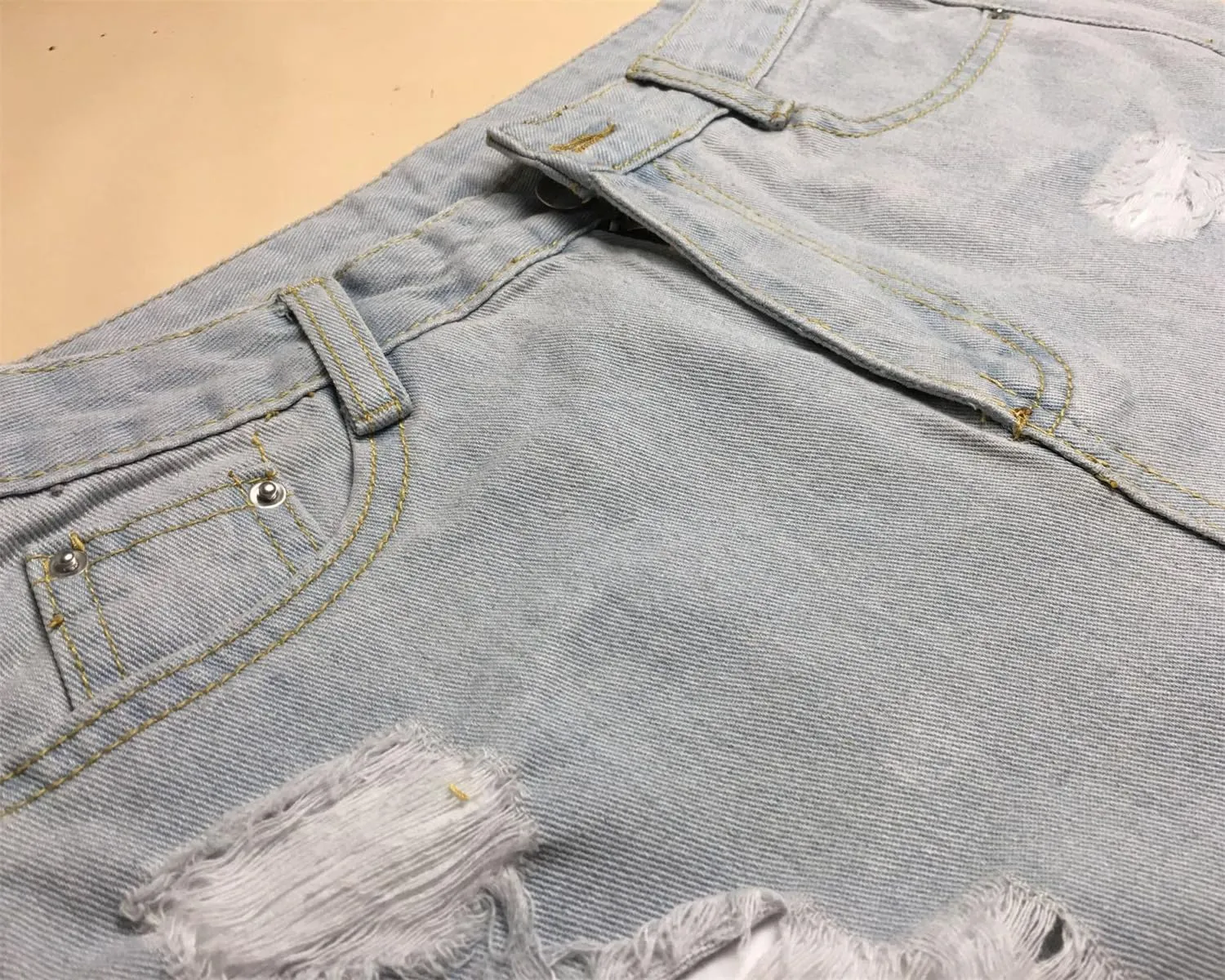 Andongnywell Summer Jean Shorts for Women Mid/High Waisted Denim Shorts Casual Stretchy Ripped Raw Hem Jean Shorts Hot Short
