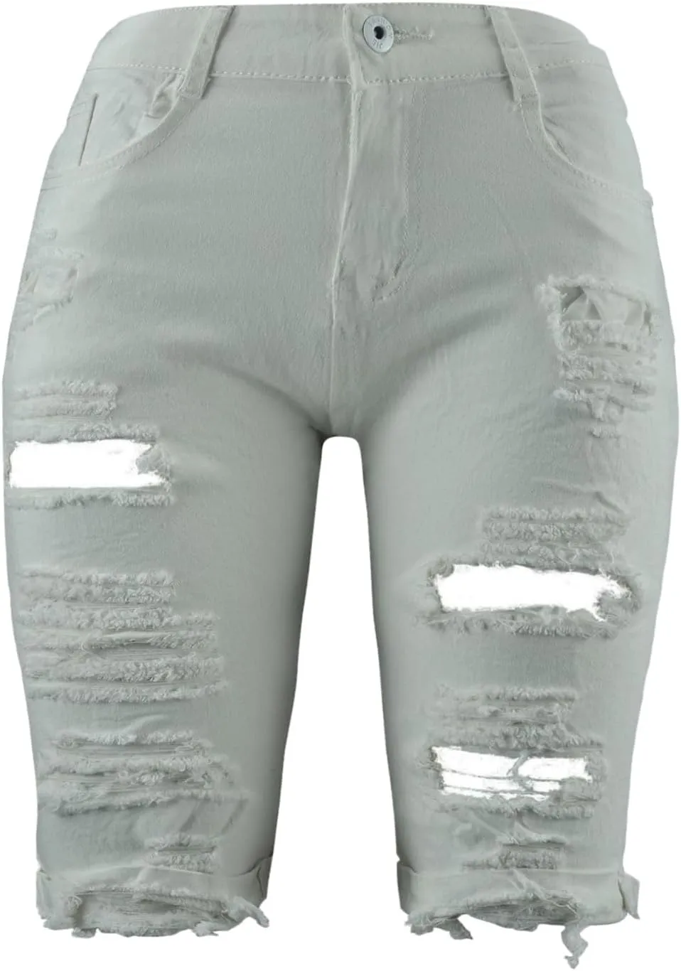 Andongnywell Womens High Waisted Casual Ripped Frayed Jean Shorts Juniors Raw Hem Distressed Denim Shorts Hot Pants