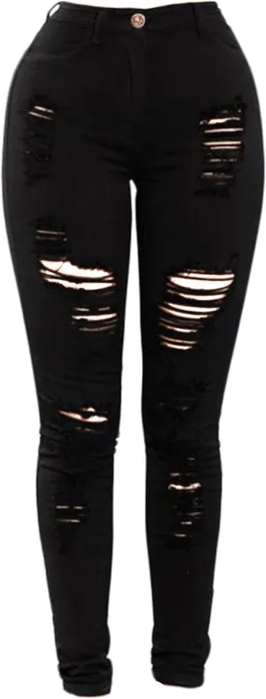 Andongnywell Women's Ripped Hole Jeans High Waisted Slim Fit Stretch Denim Pants Sexy Skinny Jeans Distressed Trousers