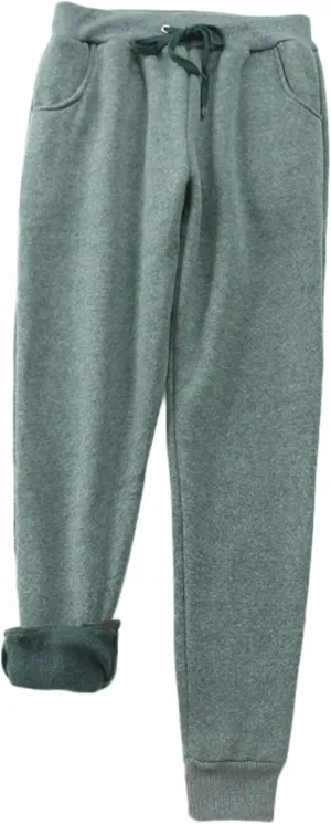 Andongnywell Womens Warm Sherpa Lined Athletic Sweatpants Drawstring Joggers Fleece Pant Trousers