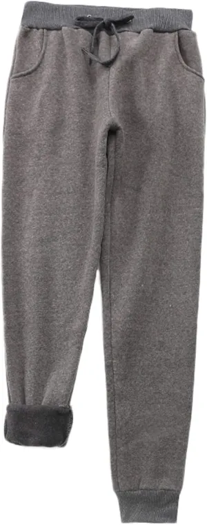 Andongnywell Womens Warm Sherpa Lined Athletic Sweatpants Drawstring Joggers Fleece Pant Trousers