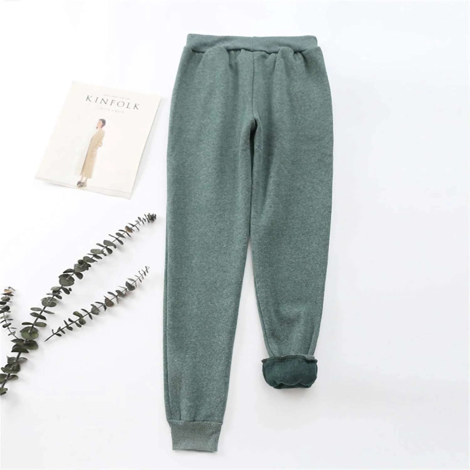 Andongnywell Womens Warm Sherpa Lined Athletic Sweatpants Drawstring Joggers Fleece Pant Trousers