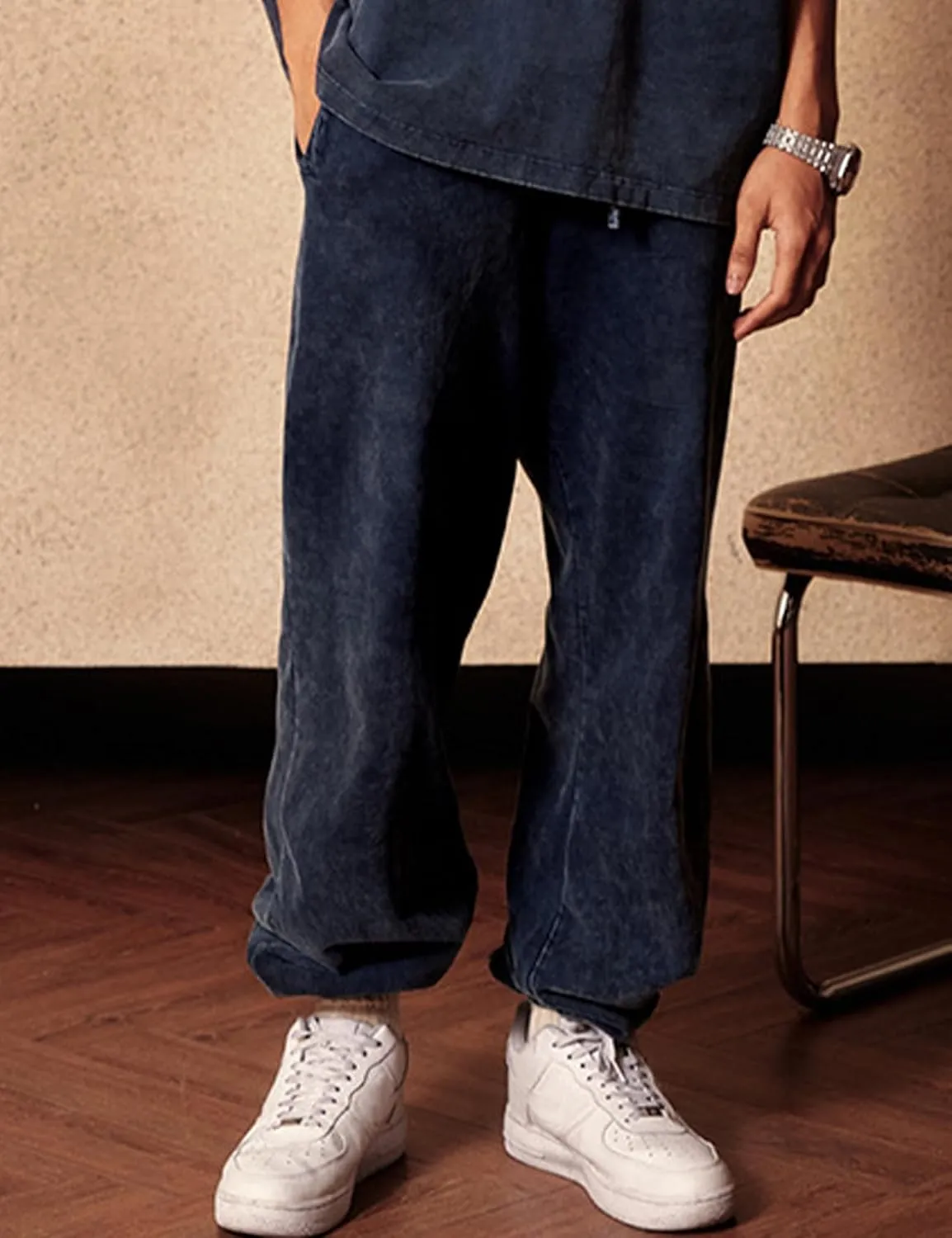 Arssm Mens Acid Wash Athletic Sweatpants Elastic Waist Joggers Drawstring Jogger Pants Workout Long Pants