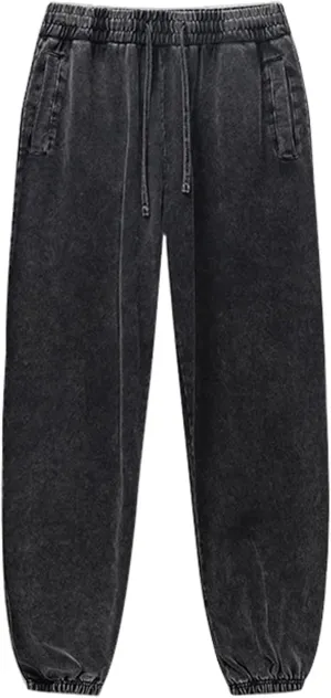Arssm Mens Acid Wash Athletic Sweatpants Elastic Waist Joggers Drawstring Jogger Pants Workout Long Pants