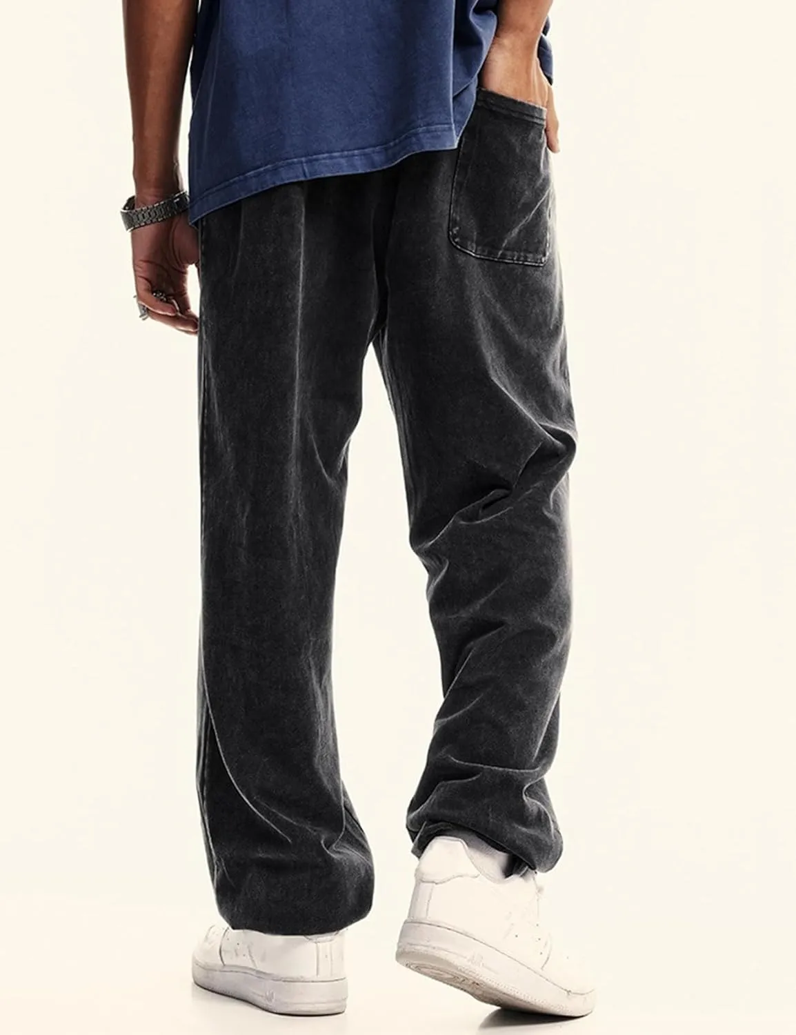 Arssm Mens Acid Wash Athletic Sweatpants Elastic Waist Joggers Drawstring Jogger Pants Workout Long Pants