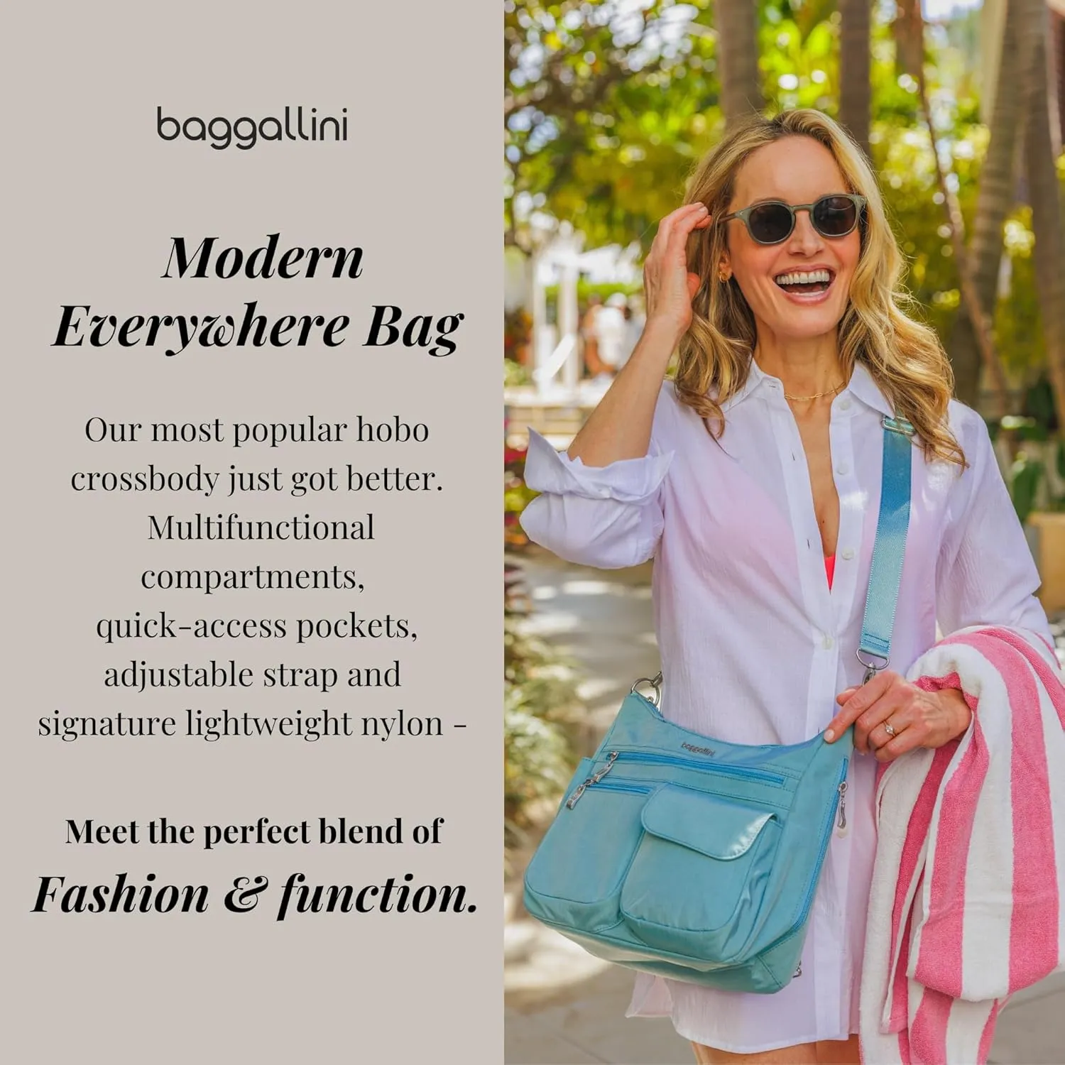 Baggallini Modern Everywhere Crossbody Women 11x9x4.5 RFID Hobo Bag