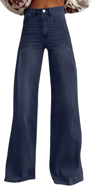 Baggy Jeans Pant for Women 2025 Summer Casual Wide Leg Sweatpant Jeans Print Denim Vintage Pant 90s Y2K Streetwear