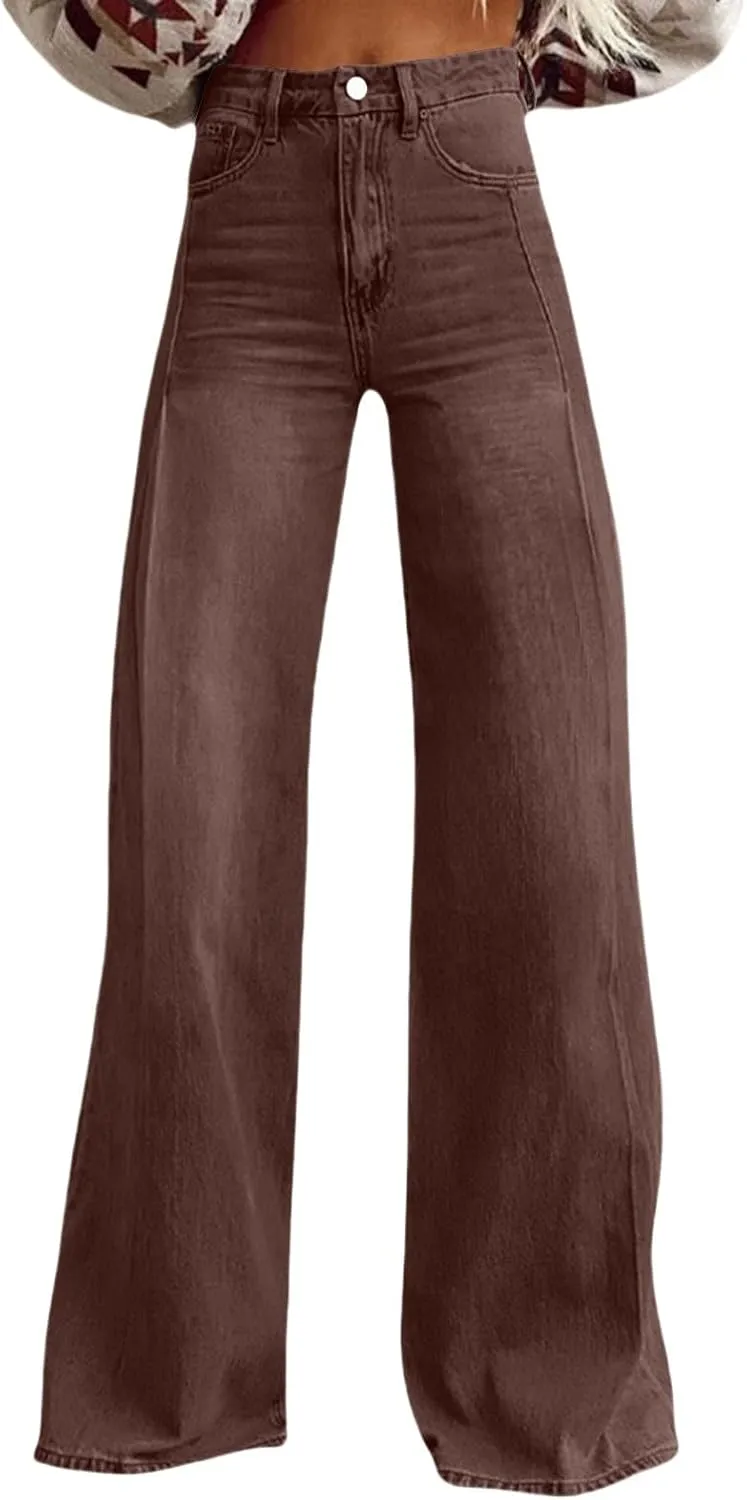 Baggy Jeans Pant for Women 2025 Summer Casual Wide Leg Sweatpant Jeans Print Denim Vintage Pant 90s Y2K Streetwear