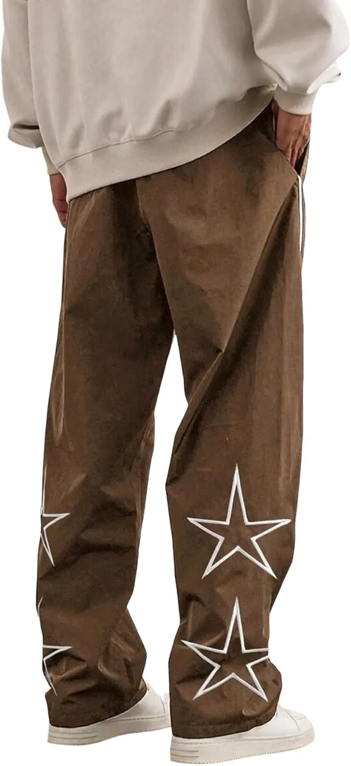Banana Bucket Mens Y2K Oversized Cargo Pants Baggy Streetwear Drawstring Trousers Elastic Waist Joggers