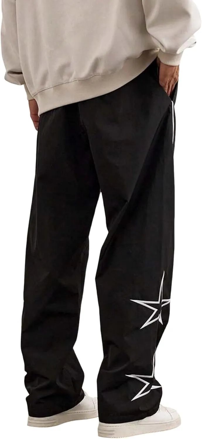 Banana Bucket Mens Y2K Oversized Cargo Pants Baggy Streetwear Drawstring Trousers Elastic Waist Joggers