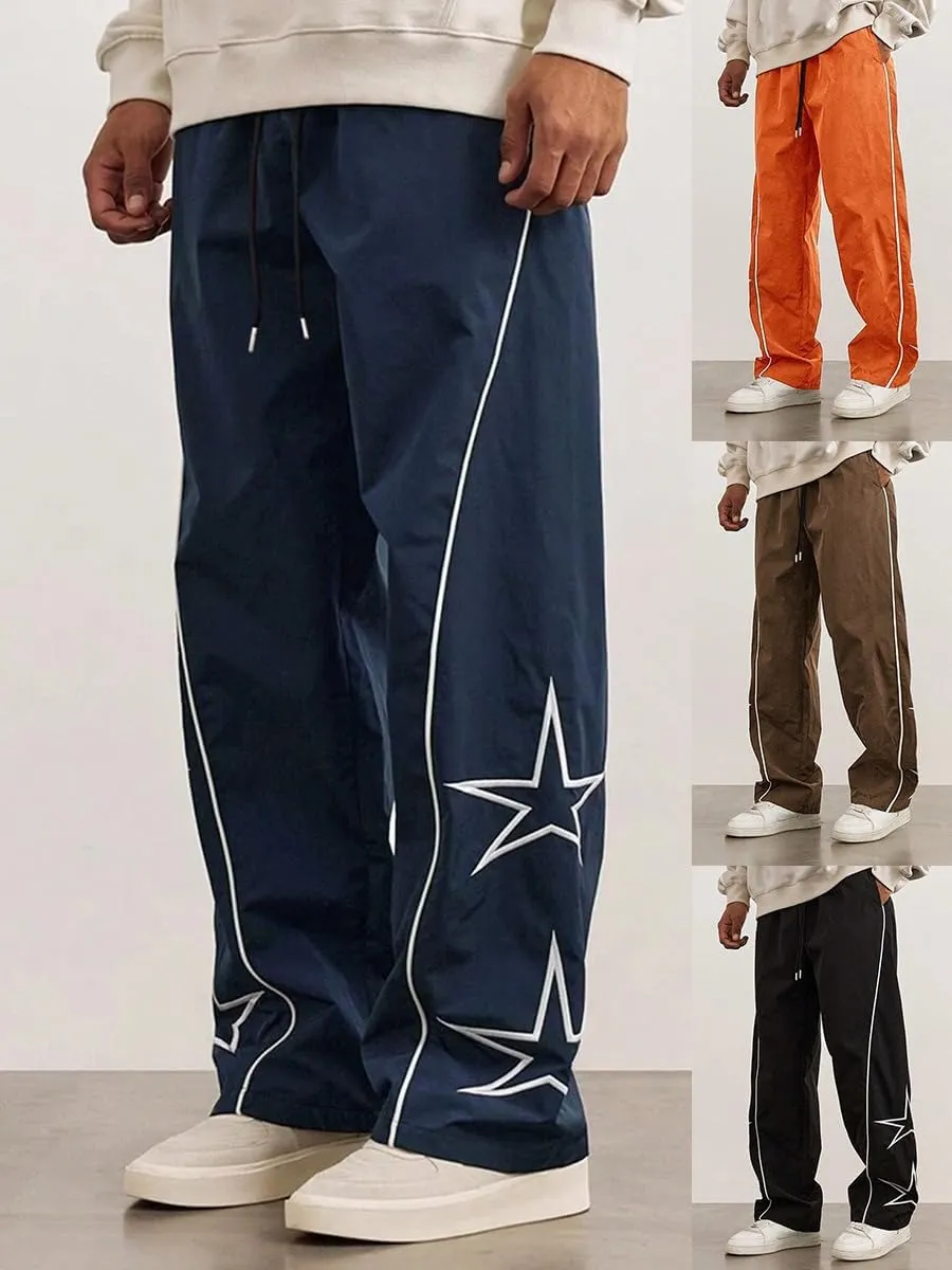 Banana Bucket Mens Y2K Oversized Cargo Pants Baggy Streetwear Drawstring Trousers Elastic Waist Joggers