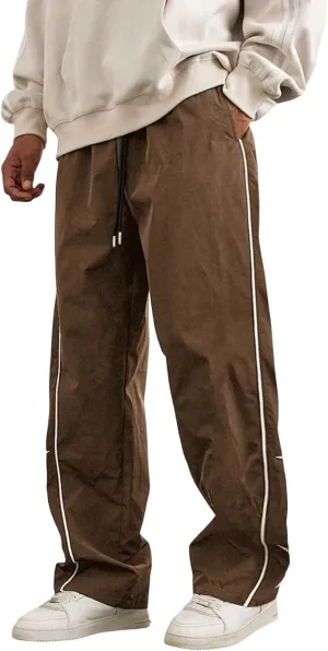 Banana Bucket Mens Y2K Oversized Cargo Pants Baggy Streetwear Drawstring Trousers Elastic Waist Joggers