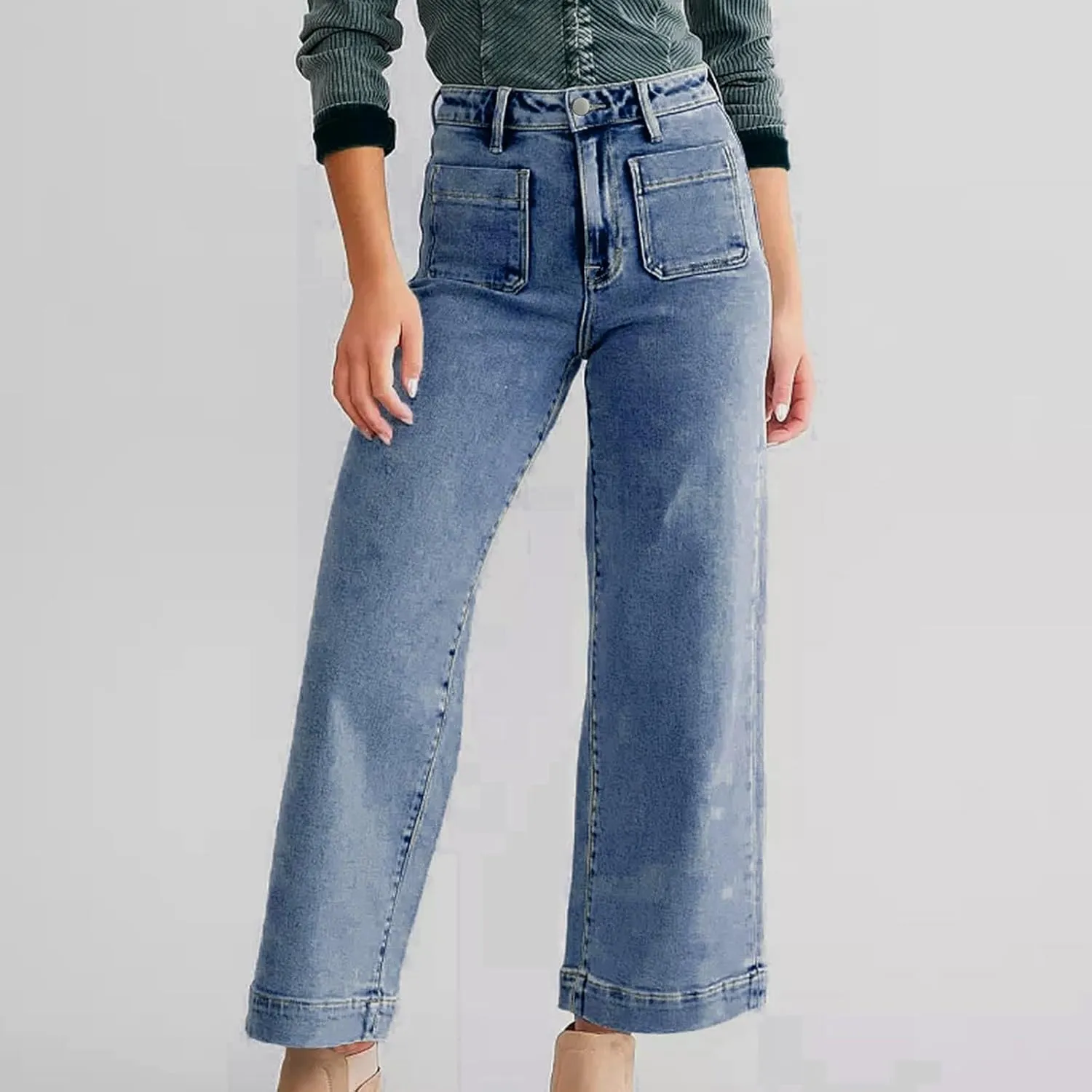 Barrel Jeans for Women Trendy High Waisted Baggy Straight Leg Bootcut Casual 2025 Ladies Stretch Denim Pants Girls