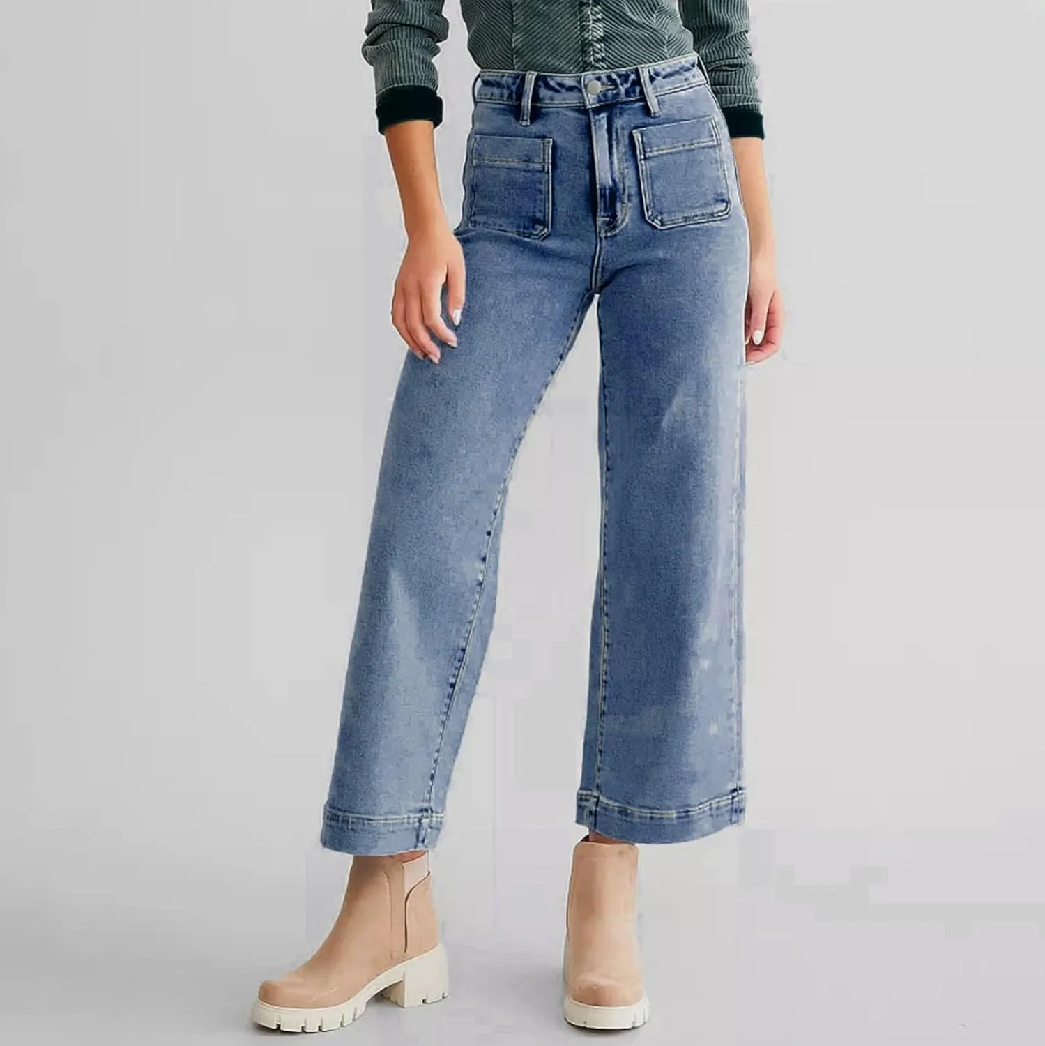 Barrel Jeans for Women Trendy High Waisted Baggy Straight Leg Bootcut Casual 2025 Ladies Stretch Denim Pants Girls