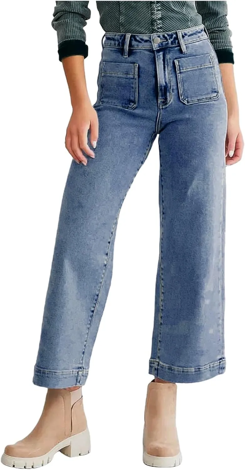 Barrel Jeans for Women Trendy High Waisted Baggy Straight Leg Bootcut Casual 2025 Ladies Stretch Denim Pants Girls