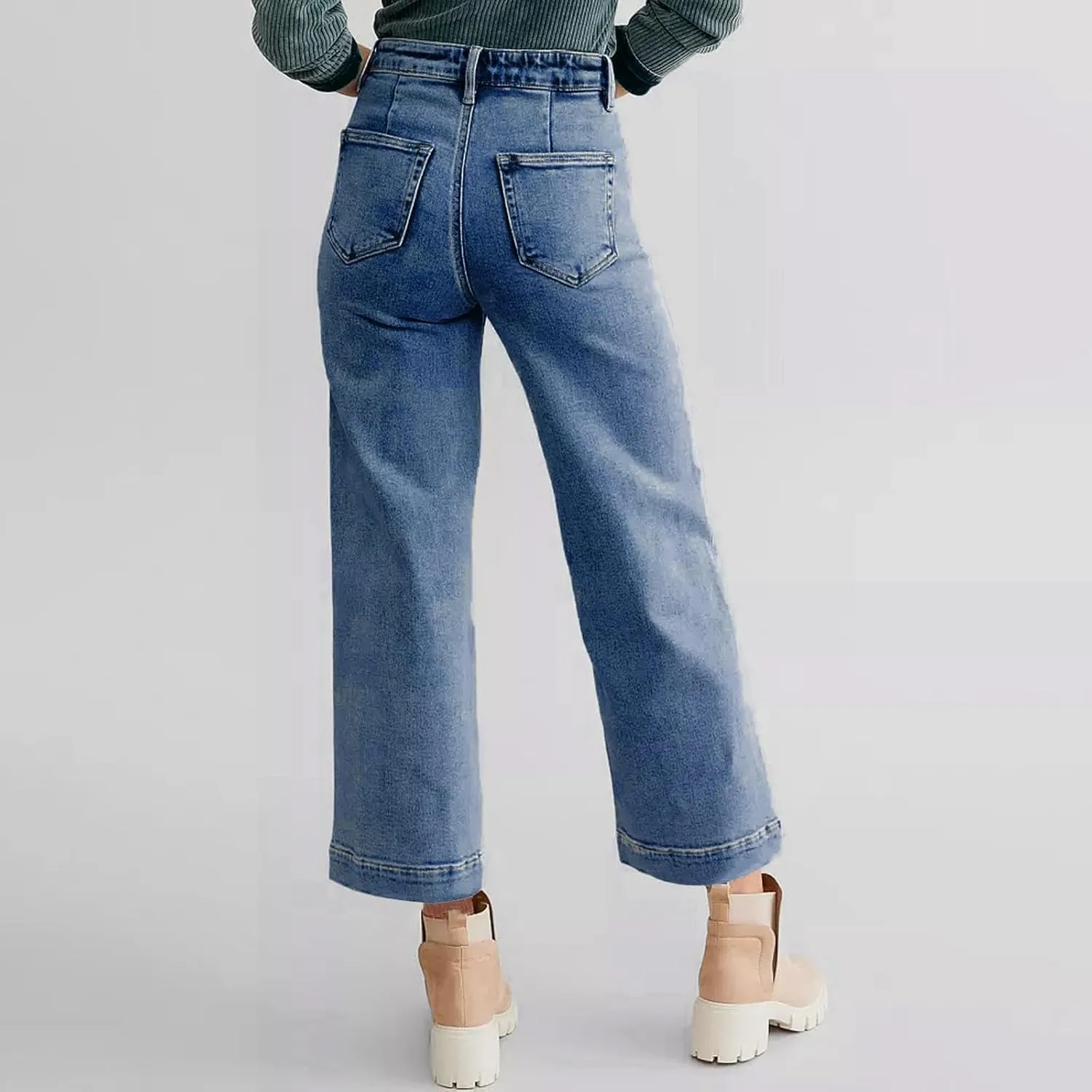 Barrel Jeans for Women Trendy High Waisted Baggy Straight Leg Bootcut Casual 2025 Ladies Stretch Denim Pants Girls