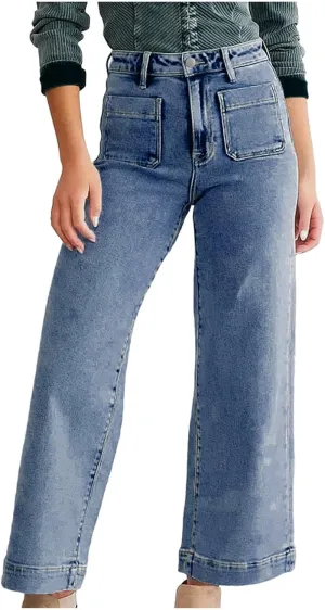 Barrel Jeans for Women Trendy High Waisted Baggy Straight Leg Bootcut Casual 2025 Ladies Stretch Denim Pants Girls