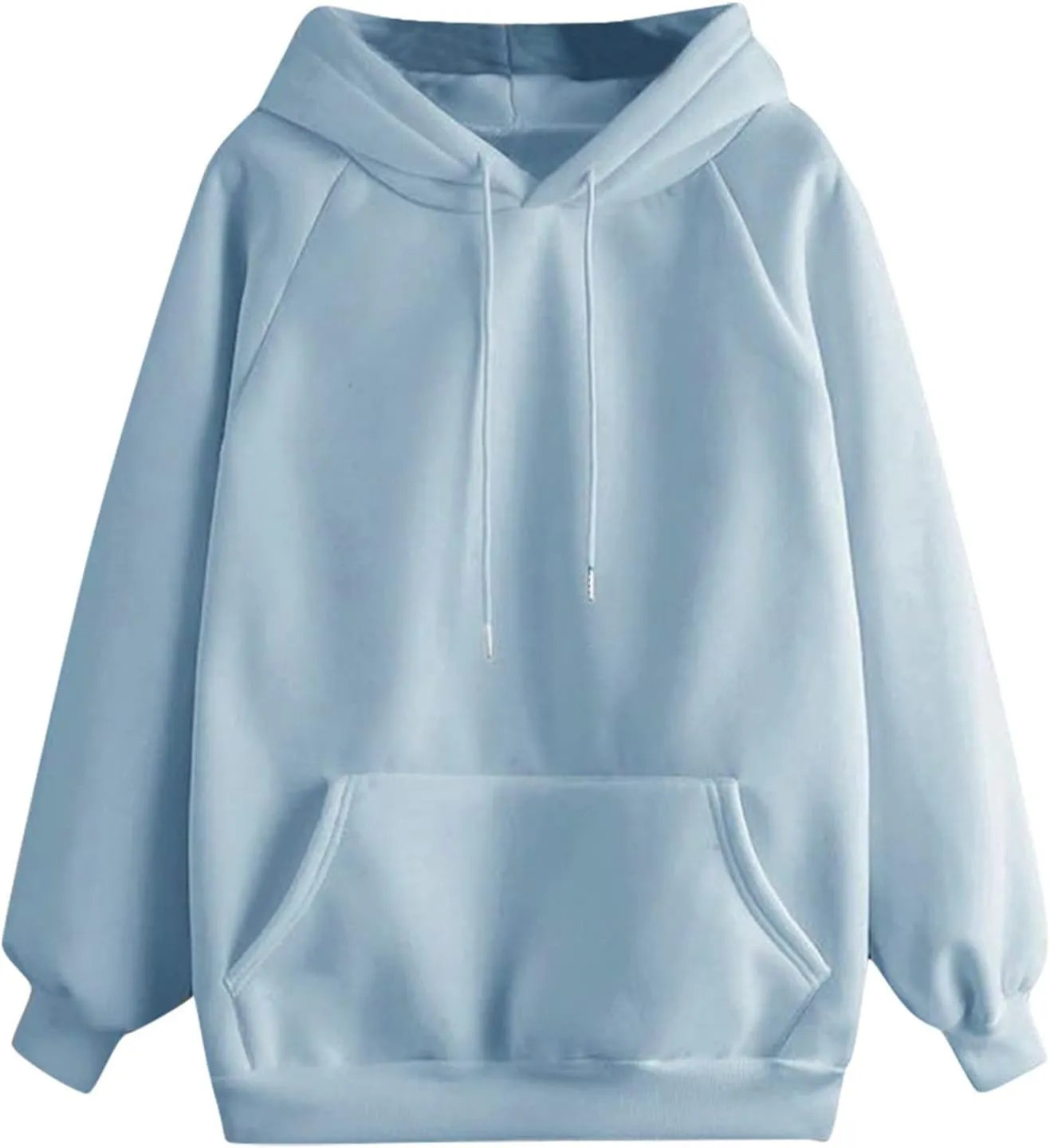 Basic Hoodies for Women Men Girls Teen Fall Solid Color Hoodie Sweatshirt Long Sleeve Kangaroo Pocket Pullovers Top