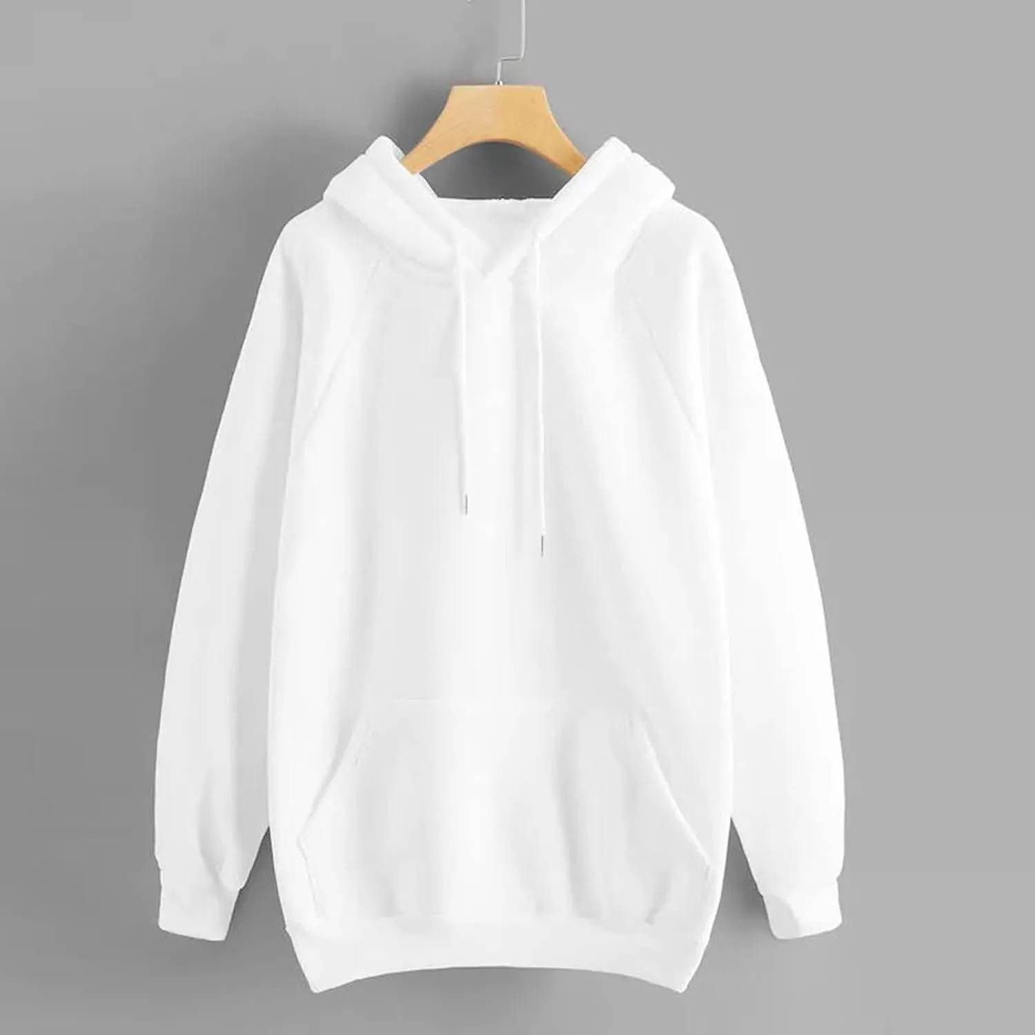 Basic Hoodies for Women Men Girls Teen Fall Solid Color Hoodie Sweatshirt Long Sleeve Kangaroo Pocket Pullovers Top