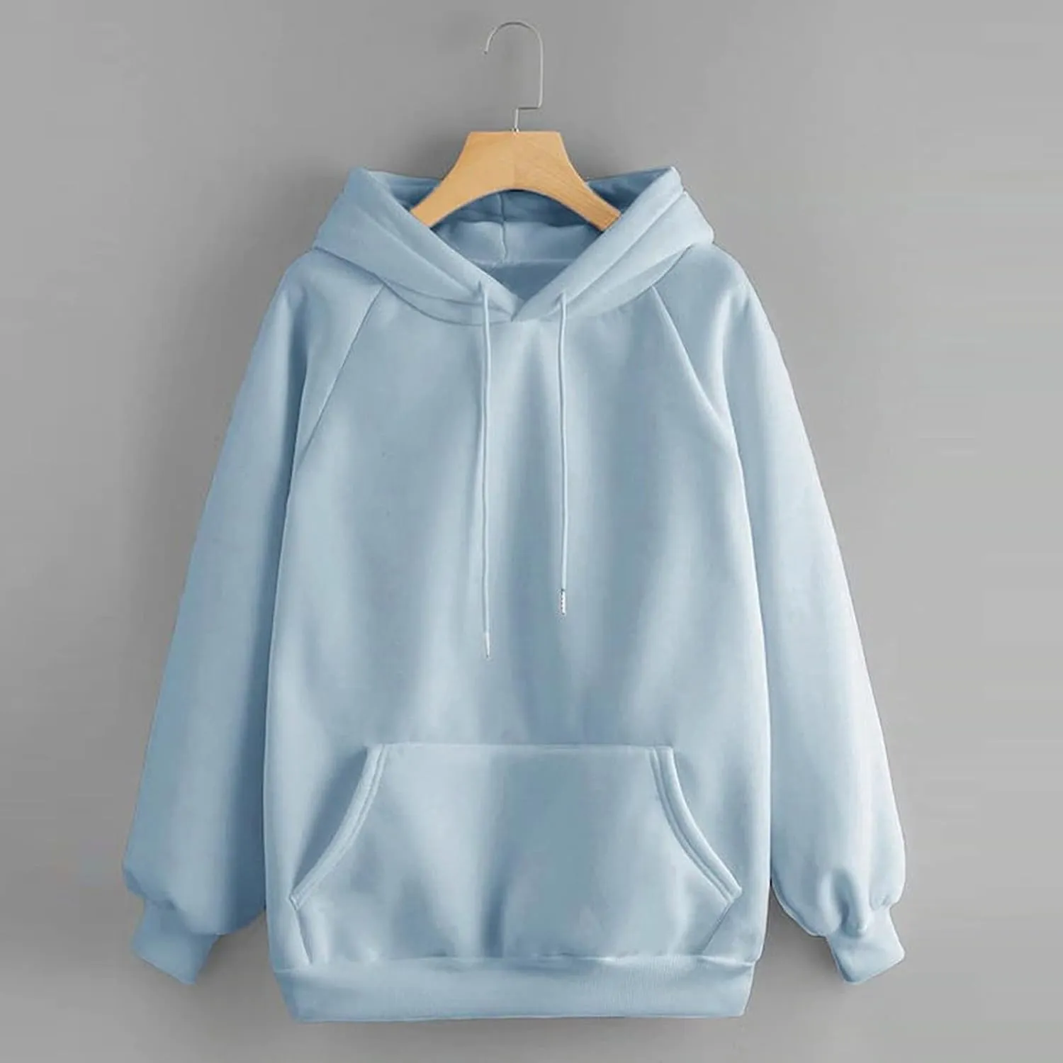 Basic Hoodies for Women Men Girls Teen Fall Solid Color Hoodie Sweatshirt Long Sleeve Kangaroo Pocket Pullovers Top