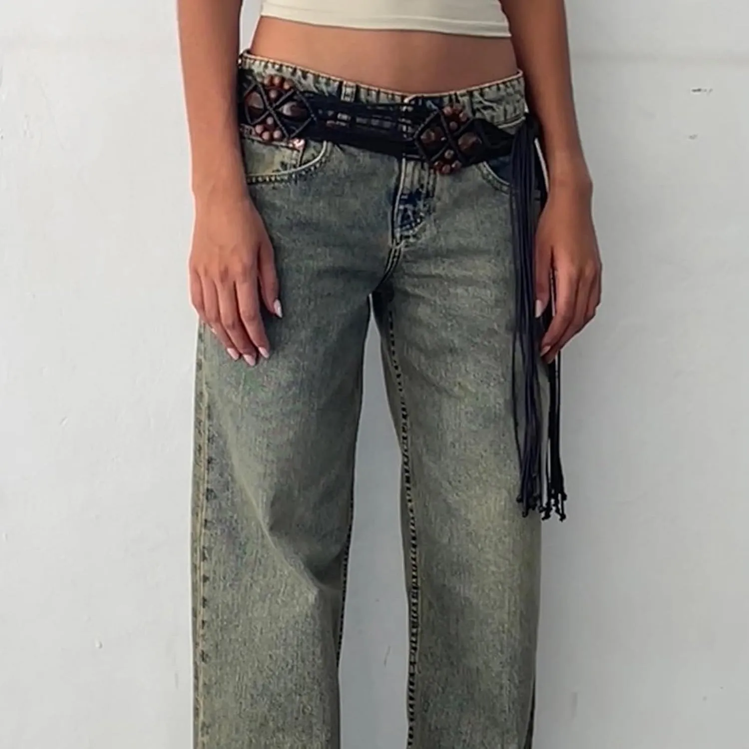 Bidobibo Jeans for Women Trendy Bootcut High Waisted Stretchy Straight Leg Jeans Buttoned Loose Denim Pants Wide Leg Trousers