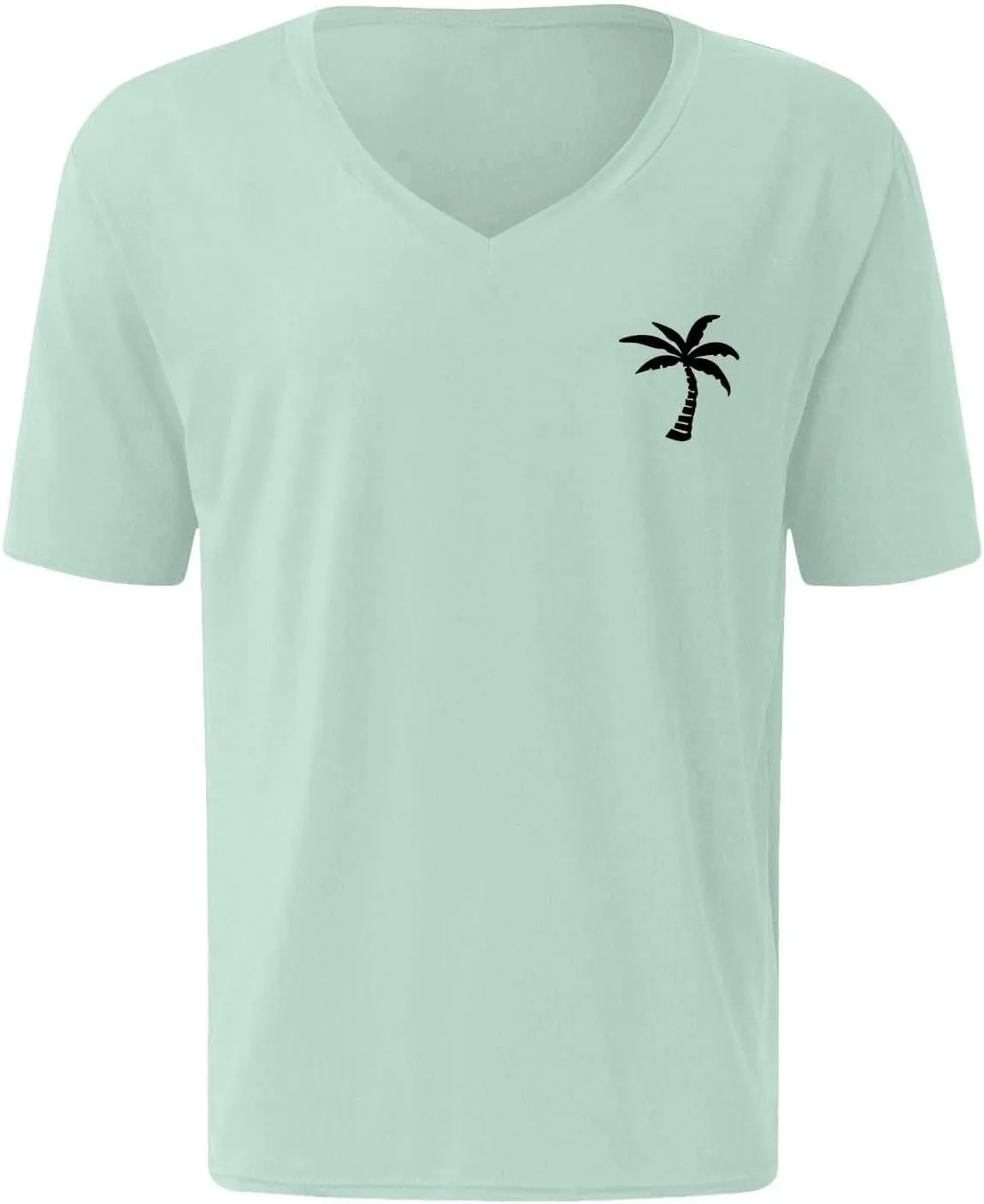 Big and Tall Men's Graphic Tee Tops Hawaii Coconut Printed V Neck Short Sleeve Casual Summer T Shirts Regular Fit
