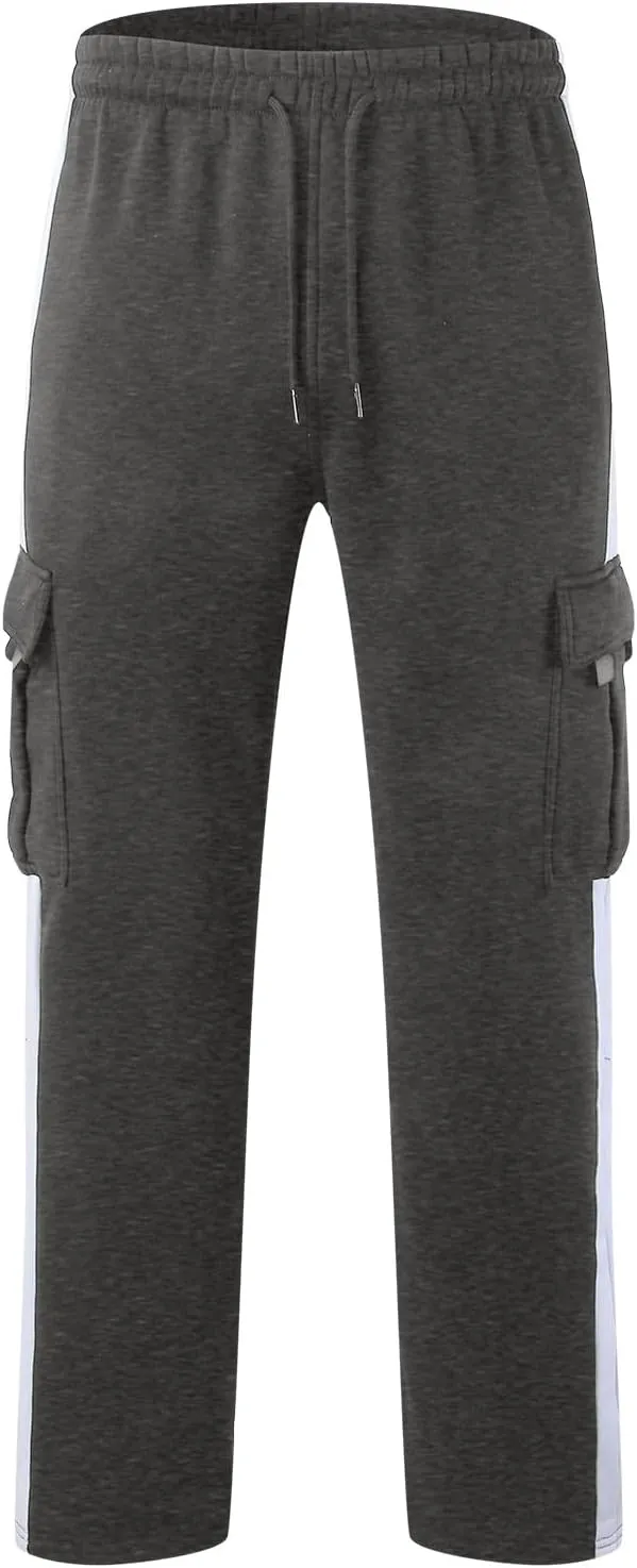 Big and Tall Mens Sweatpants Mens Oversized Cargo Sweatpants Elastic Waist Joggers Baggy Drawstring Sweatpants