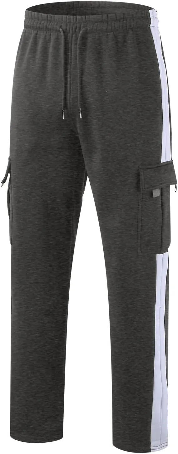 Big and Tall Mens Sweatpants Mens Oversized Cargo Sweatpants Elastic Waist Joggers Baggy Drawstring Sweatpants