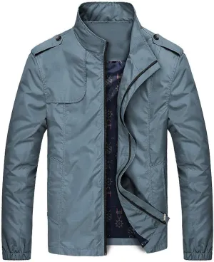 Bomber Jacket for Men Lightweight Cargo Jacket Coat Button Up Winter Outerwear Fashion Casual Stand Collar Coats