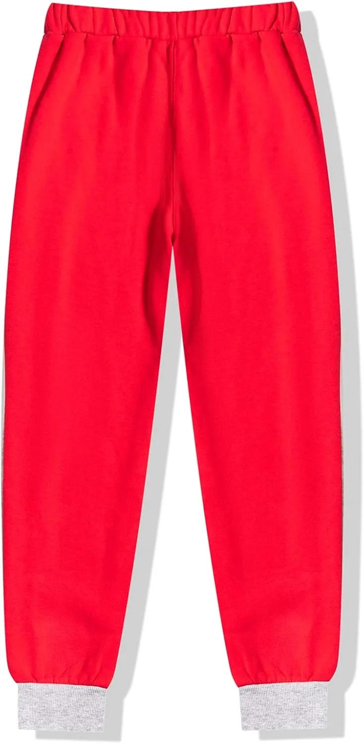 Boys Girls Fleece Joggers Drawstring Elastic Waist Kids Sweatpants Athletic Pants