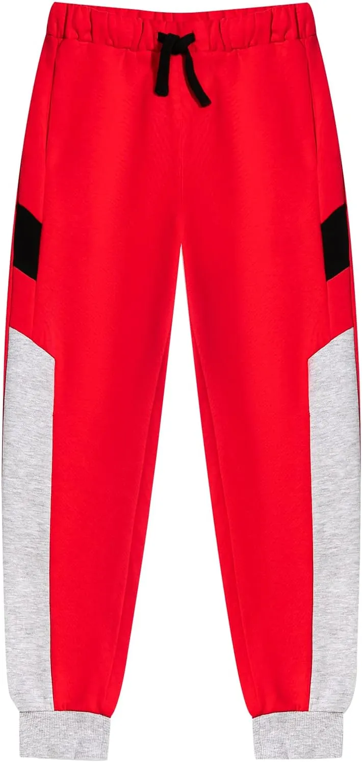 Boys Girls Fleece Joggers Drawstring Elastic Waist Kids Sweatpants Athletic Pants