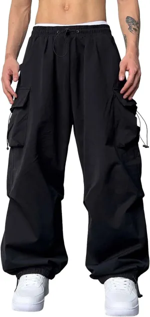 Cargo Combat Pant for Men Casual Work Pant Elastic Waist Cotton Joggers Multi Pockets
