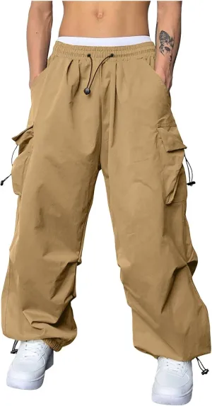 Cargo Combat Pant for Men Casual Work Pant Elastic Waist Cotton Joggers Multi Pockets