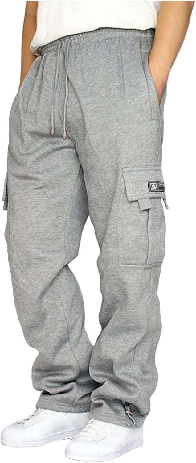 Cargo Pants for Men Baggy Plus Size Drawstring Waist Relaxed Fit Sweatpants Casual Golf Joggers with Pockets