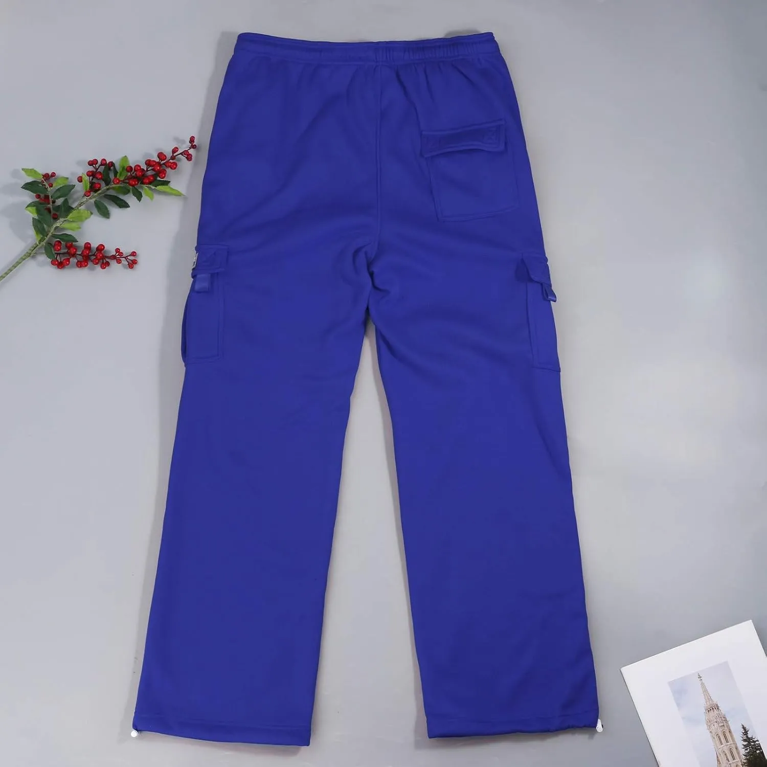 Cargo Pants for Men Baggy Plus Size Drawstring Waist Relaxed Fit Sweatpants Casual Golf Joggers with Pockets