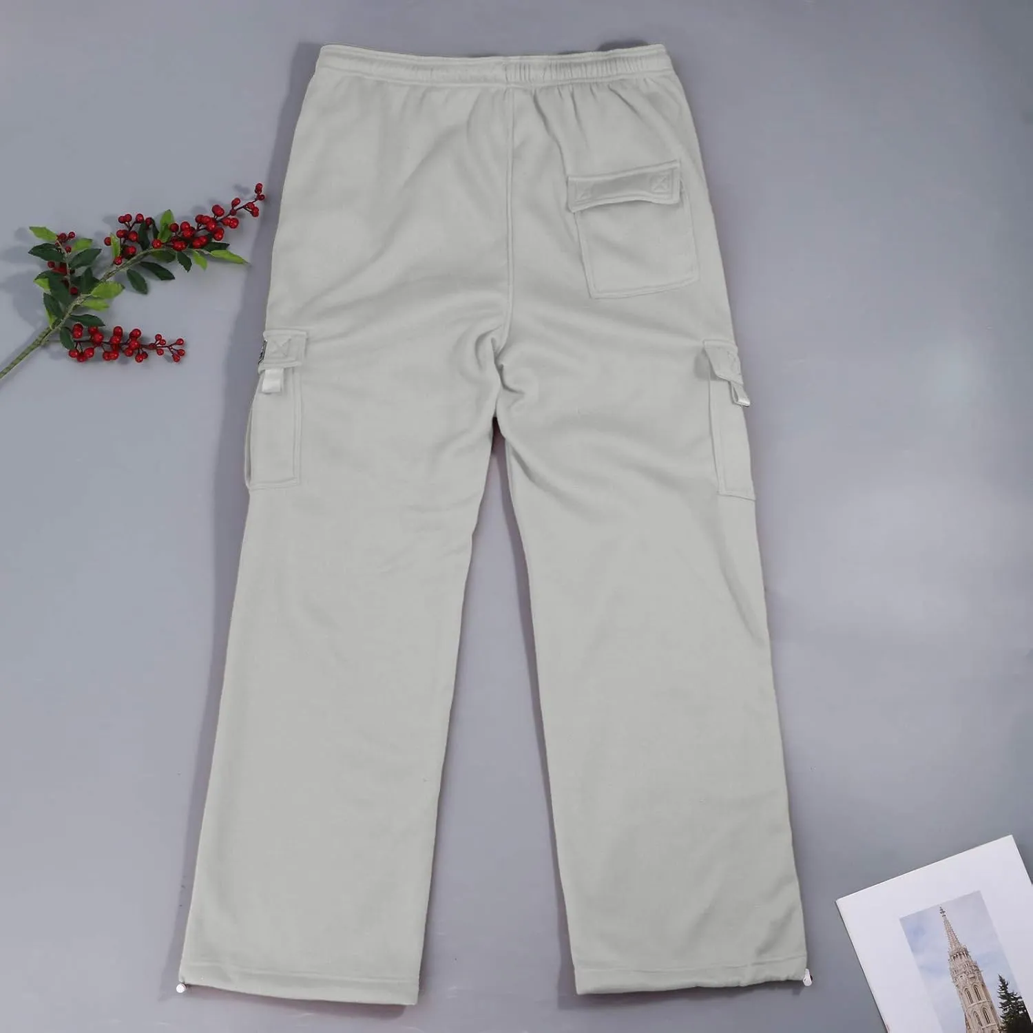 Cargo Pants for Men Baggy Plus Size Drawstring Waist Relaxed Fit Sweatpants Casual Golf Joggers with Pockets