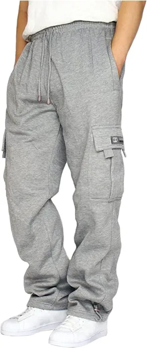 Cargo Pants for Men Baggy Plus Size Drawstring Waist Relaxed Fit Sweatpants Casual Golf Joggers with Pockets