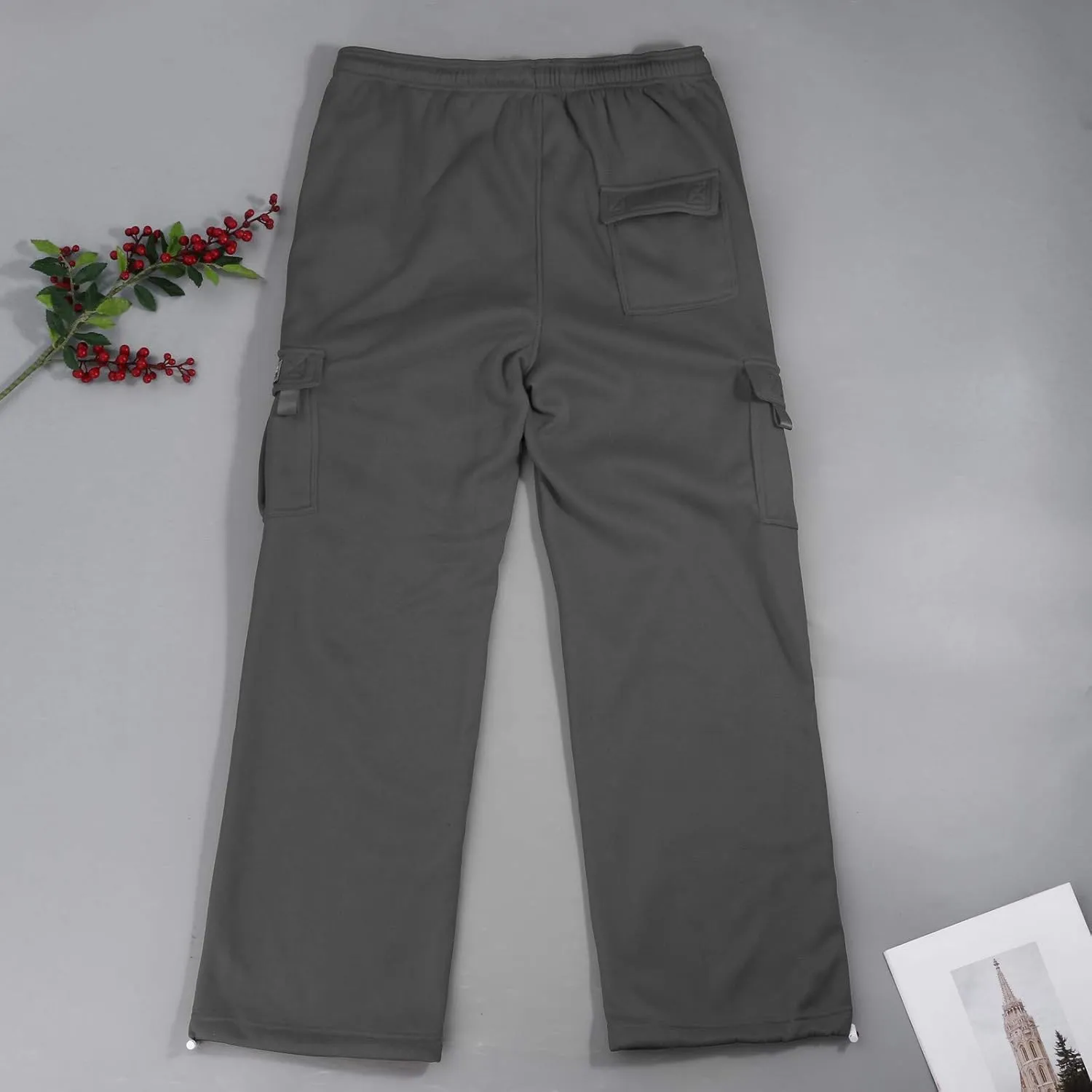 Cargo Pants for Men Baggy Plus Size Drawstring Waist Relaxed Fit Sweatpants Casual Golf Joggers with Pockets