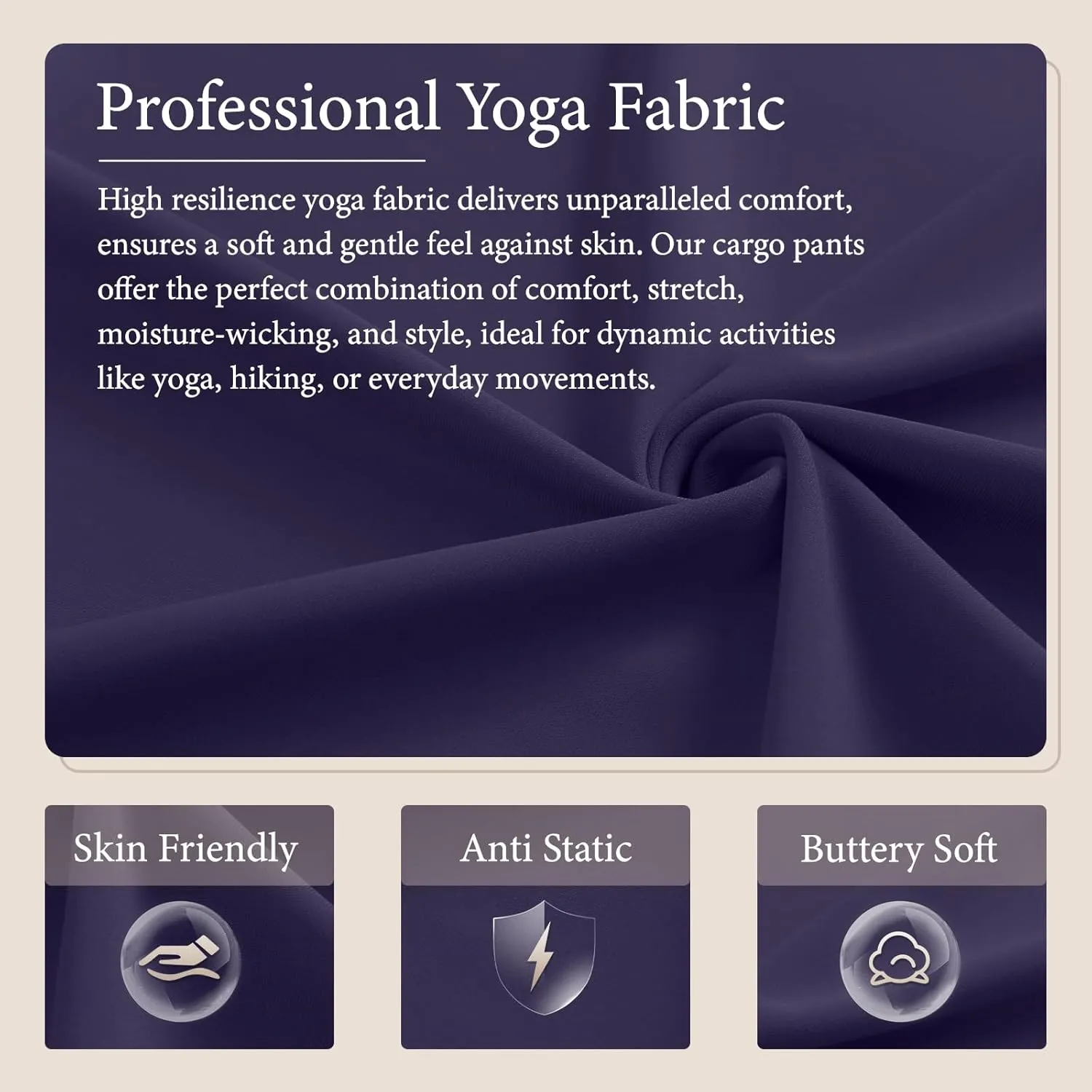 Cargo Pants Women Stretchy Sweatpants Elastic Waist Joggers with Pockets Baggy Hiking Pants Soft Athletic Pants