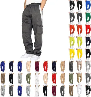 Cargo Sweatpants for Men Casual Pocket Sport Work Casual Trouser Pants Trousers Drawstring Joggers