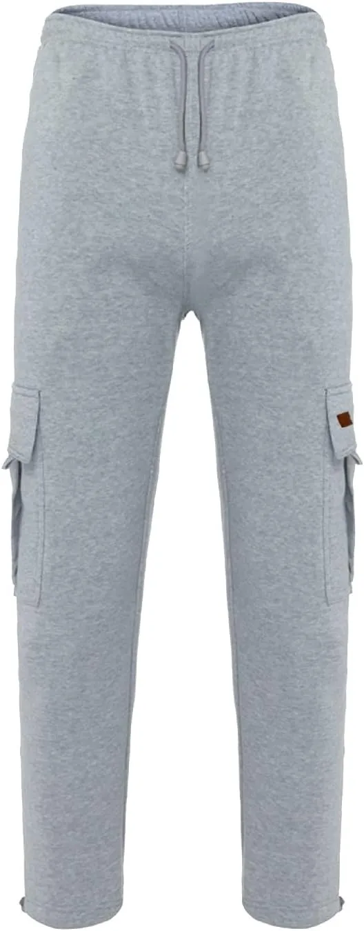 Cargo Sweatpants for Teen Boys 16-18 Mens Heavyweight Cargo Fleece Sweatpants Relaxed Fit Joggers with Pockets Sweat Pants