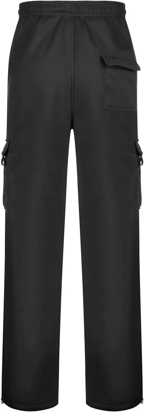Cargo Sweatpants for Teen Boys 16-18 Mens Heavyweight Cargo Fleece Sweatpants Relaxed Fit Joggers with Pockets Sweat Pants